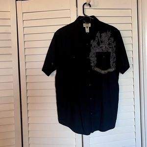 American Rag short sleeve button down shirt - black